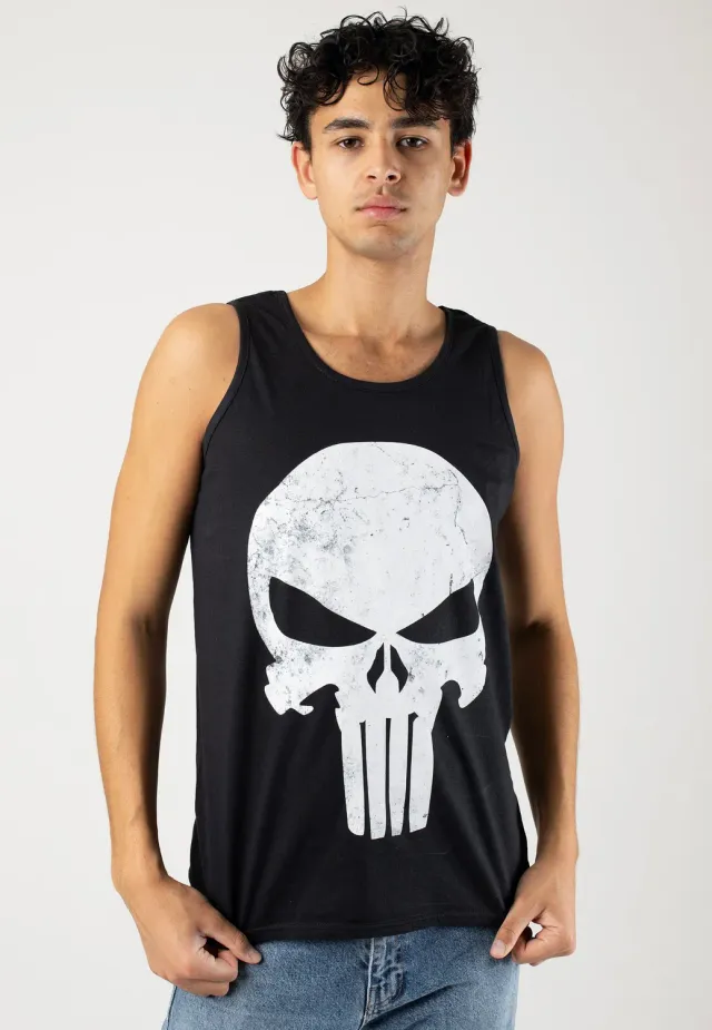 Impericon Distressed Skull Tank Top Schwarz