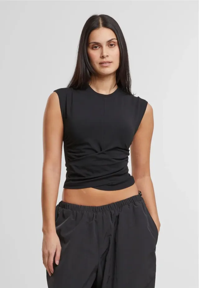 Impericon Ladies Cropped Wrapped Black Oberteil Schwarz
