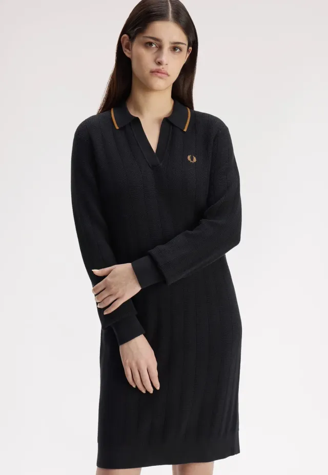 Impericon Textured Knitted Black Kleid schwarz Strick