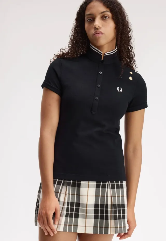 Impericon Tipped Polo Schwarz Baumwolle Shortsleeve