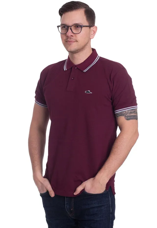 Impericon Classic Tipped Burgundy Sky Polo S Baumwolle