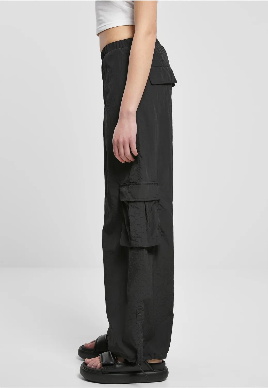 Impericon Wide Crinkle Nylon Hose Black Damen