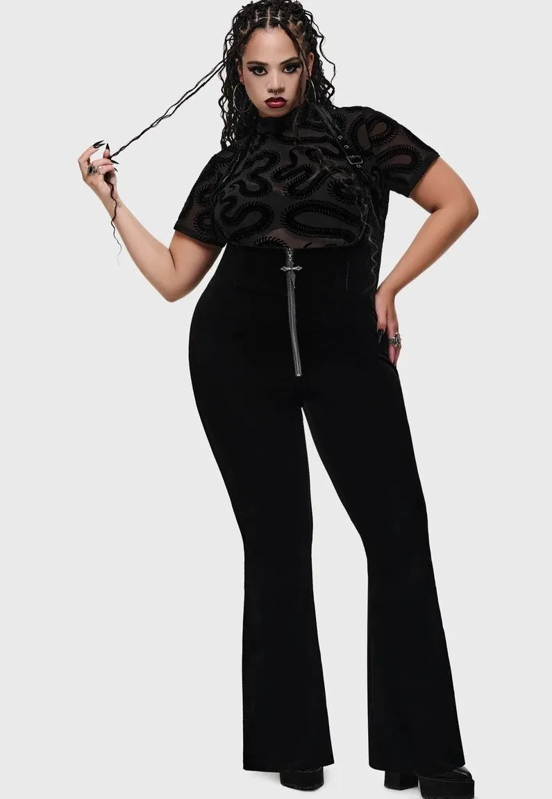 Serpentes Black Oberteil Damen Mesh Kurzarm