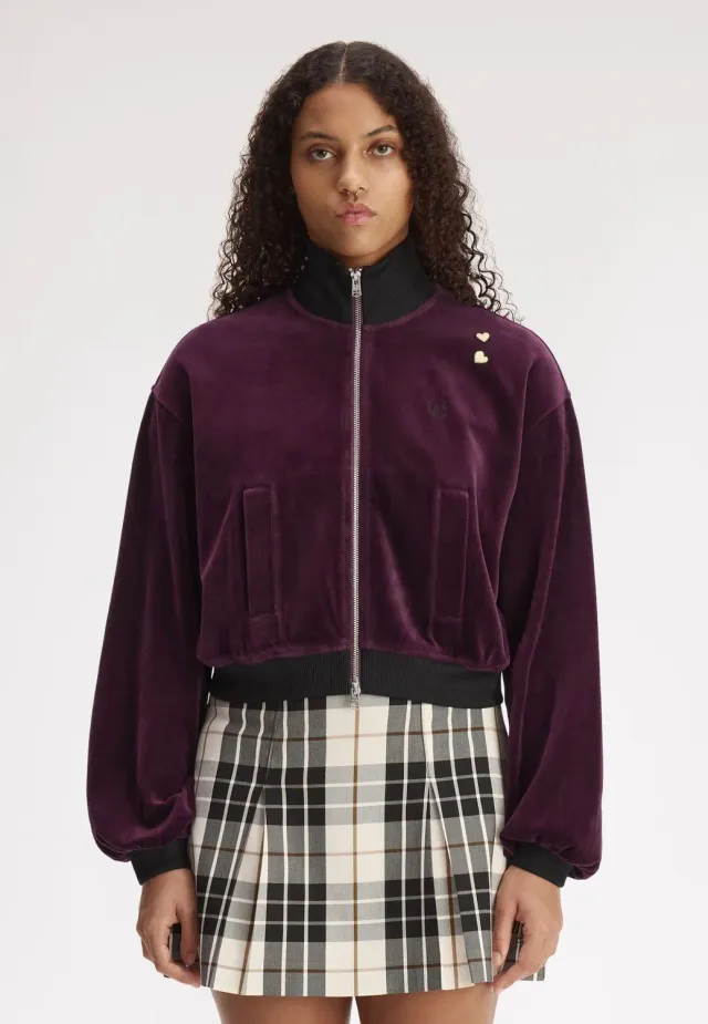 Impericon Velour Track Plum Jacke lila Damen