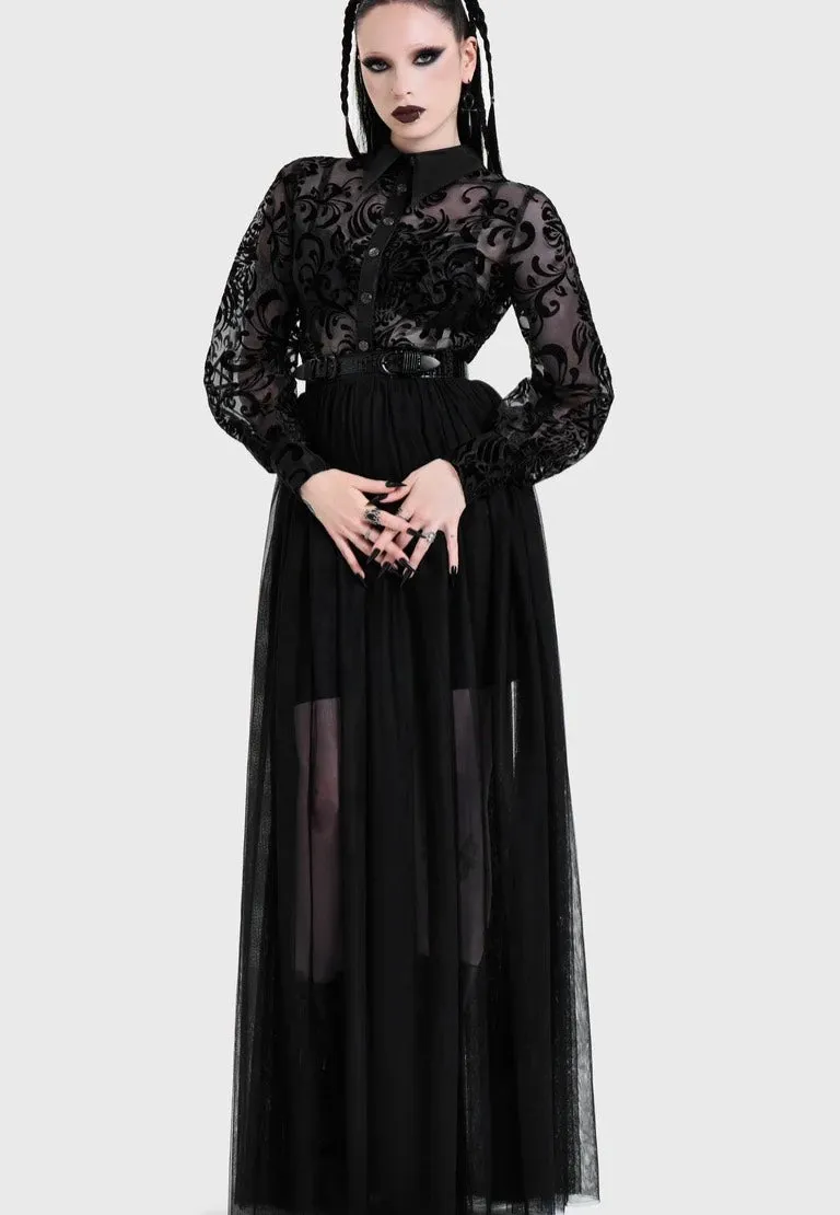Impericon Bloodlust Organza Black Hemd schwarz Mesh