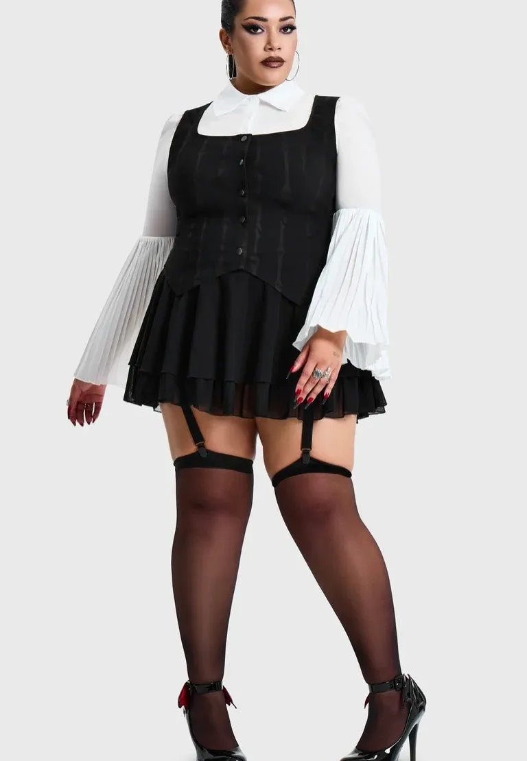Impericon Bone Stripe Black Korsett schwarz