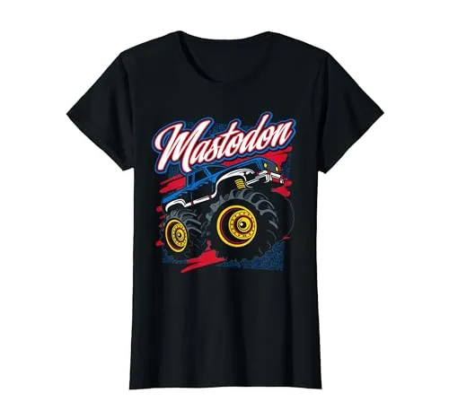 Mastodon Old School Monster Truck T-Shirt Herren Print