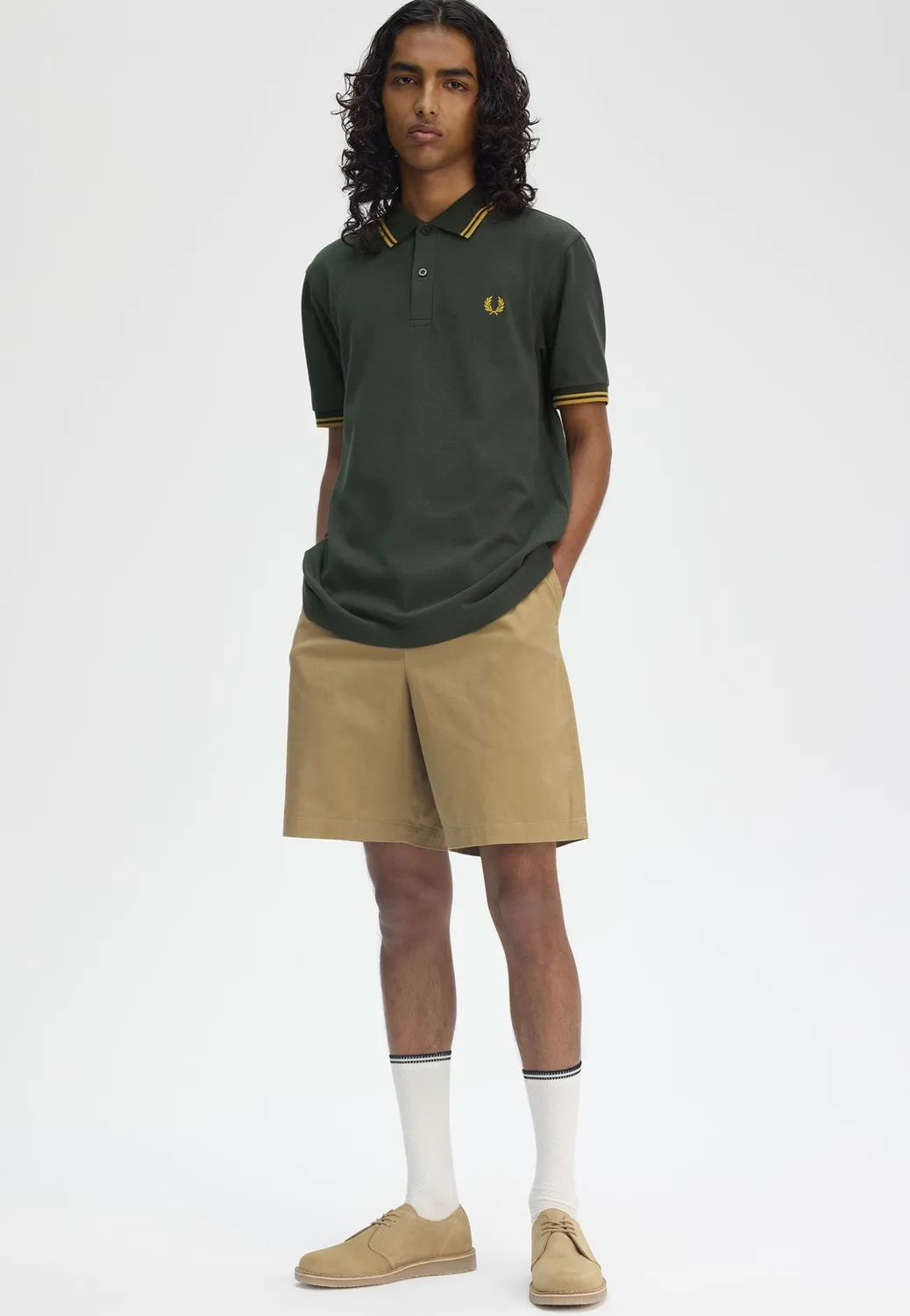 Twin Tipped Court Green Honeycomb Polo Herren S-3XL