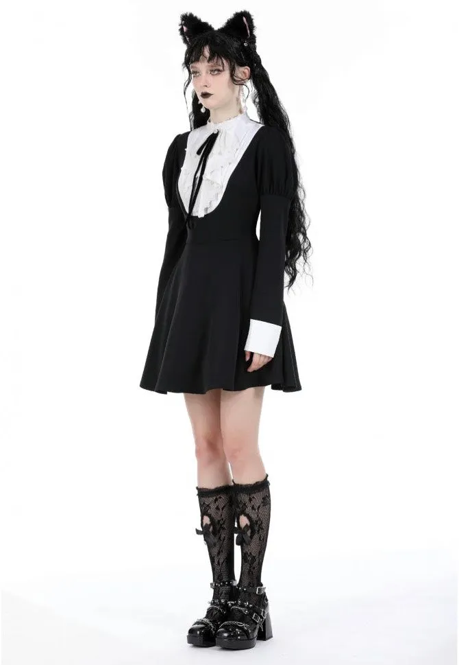 Impericon Princess Neck Contrast Bubble Kleid Schwarz M