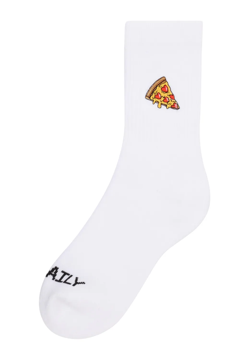 Pizza Love White Socken Weiß Größe M Baumwollmix