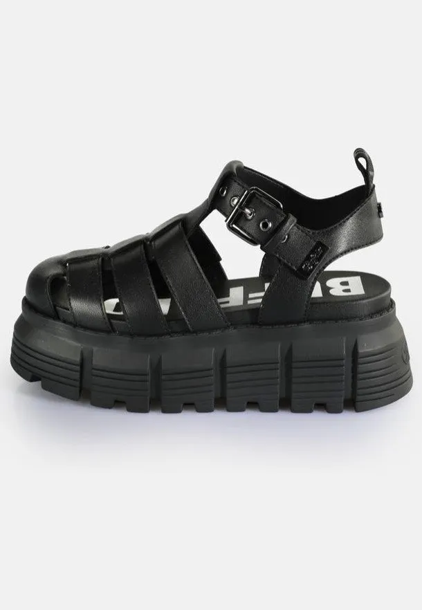 Impericon Ava Fisher Vegan Nappa Sandalen schwarz