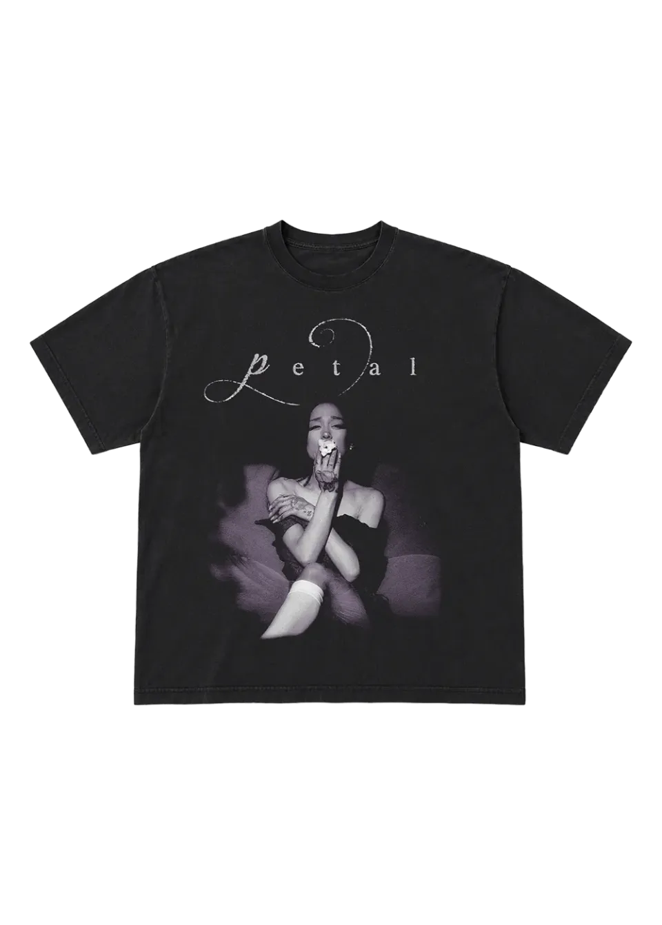 Ariana Grande Petal Script T-Shirt Kurzarm Rosa