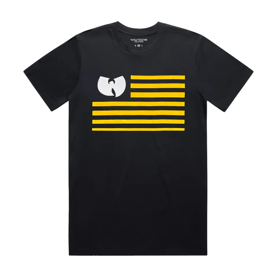 Wu-Tang Wu Flag Tee T-Shirt schwarz-gelb bequemer Fit