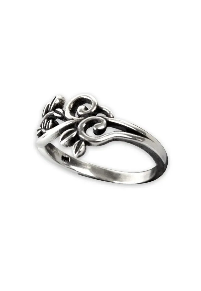Impericon Leaves III Ring Silber Metall Gothic