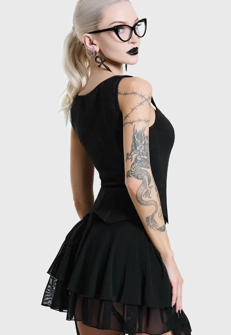 Impericon Bone Stripe Black Korsett schwarz