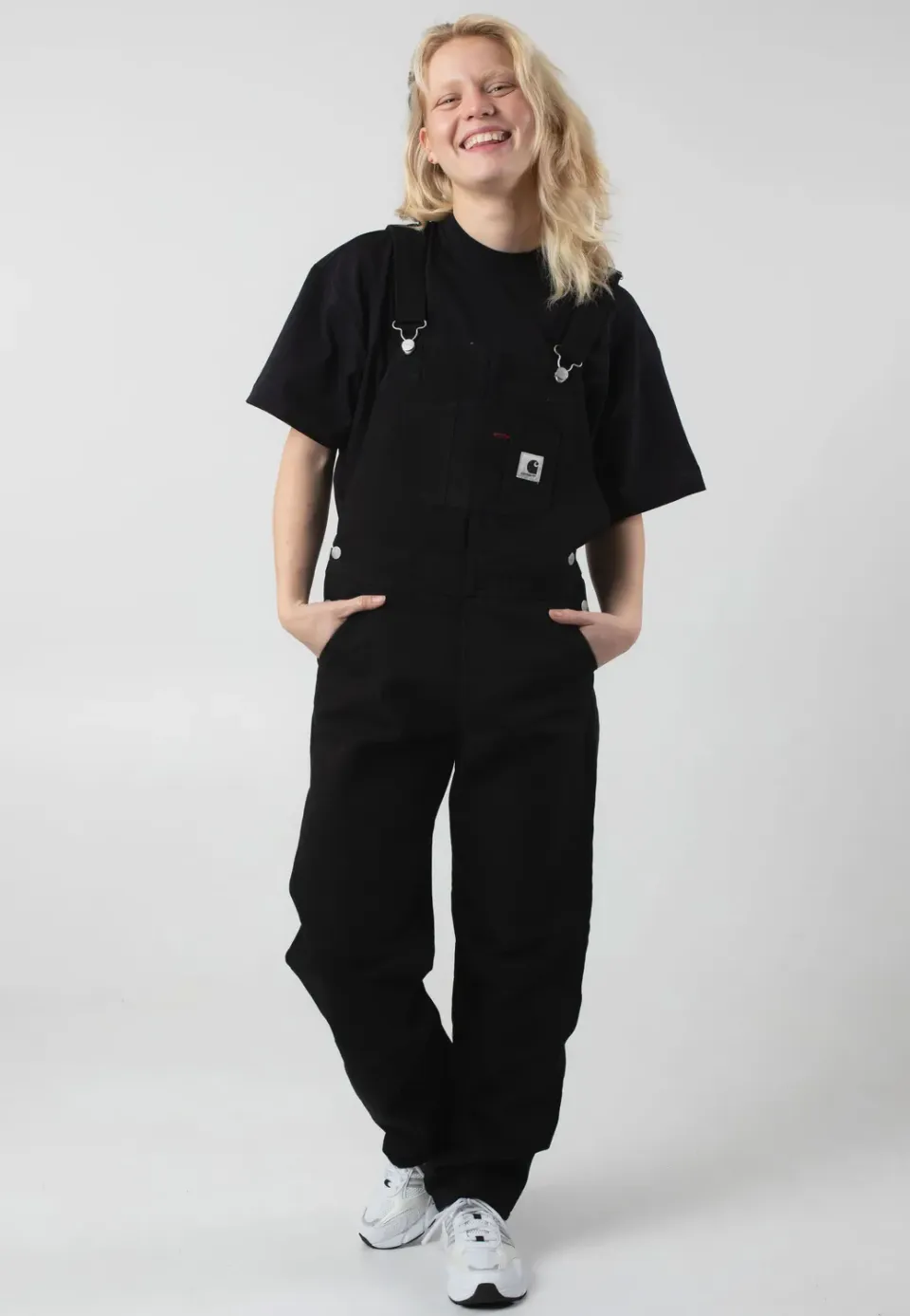 Impericon W' Bib Straight Rinsed Black Latzhose Denim
