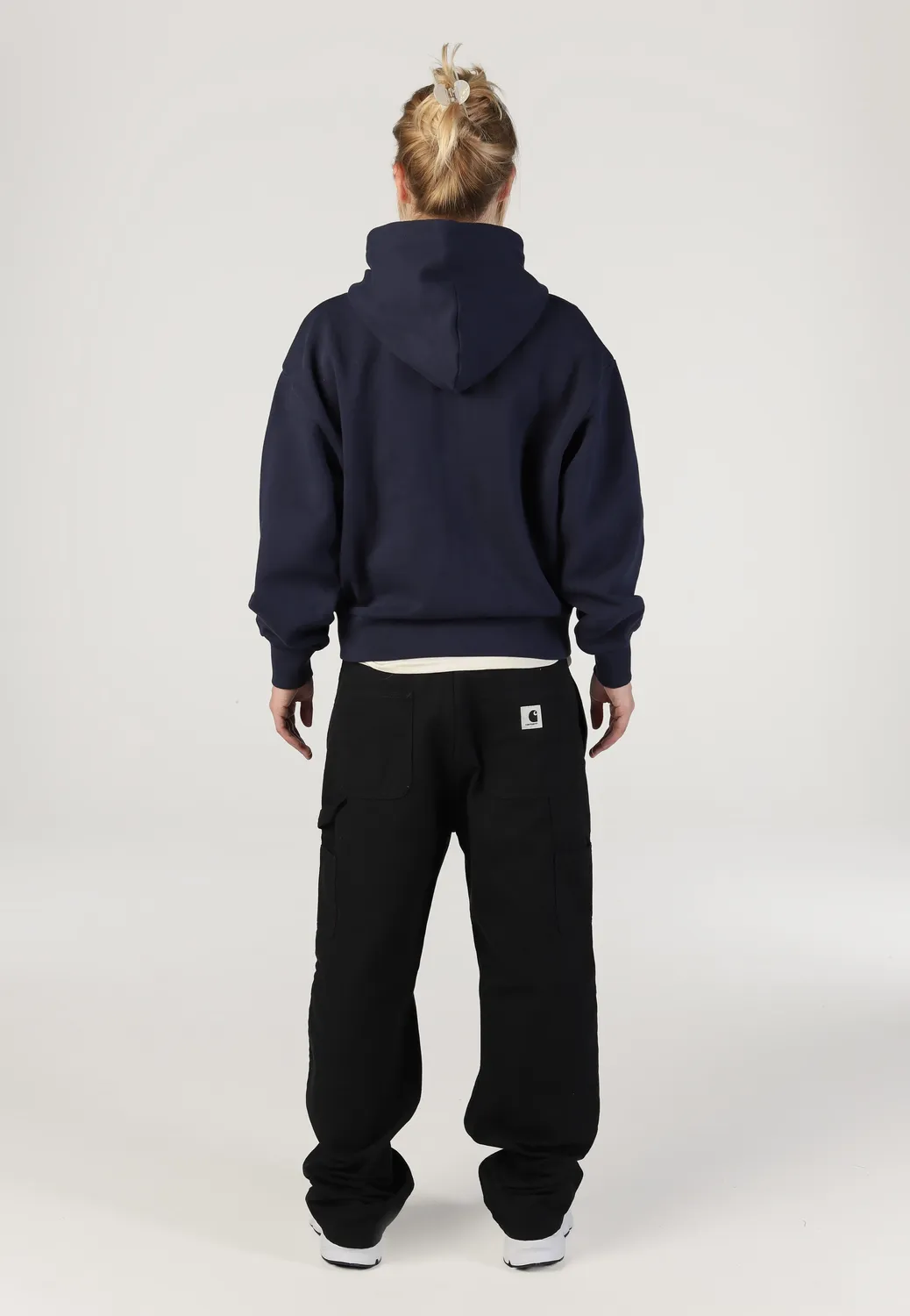 Carhartt Hooded Casey Zip Hoodie Dark Navy Silver Damen