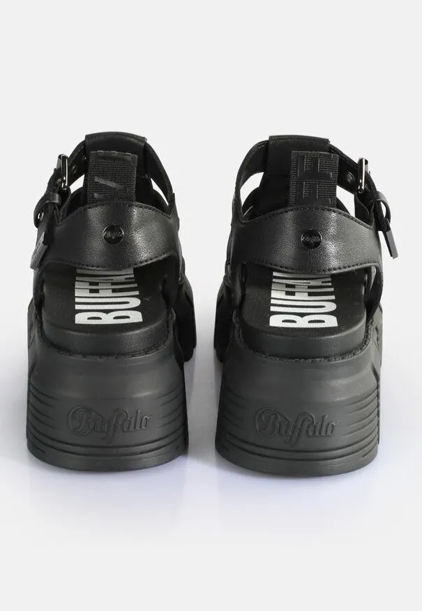 Impericon Ava Fisher Vegan Nappa Sandalen schwarz