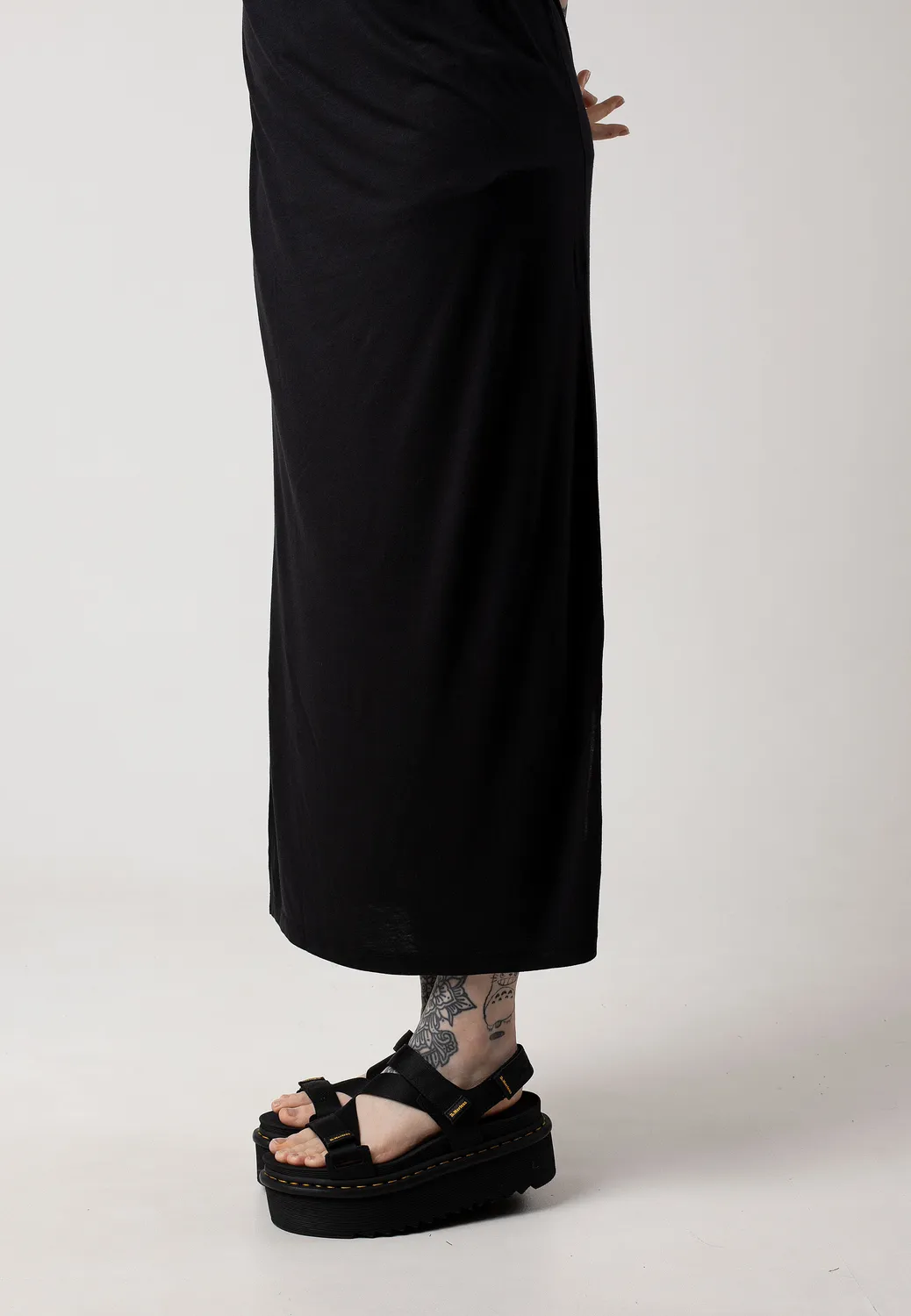 Mayden 2/4 Long Black Kleid schwarz Jersey Maxi