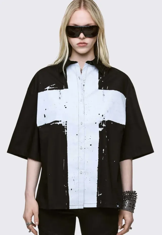 Impericon Never Saint Black Hemd Gothic Damen