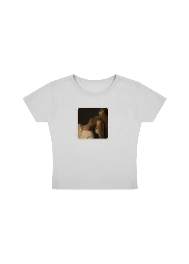 Ariana Grande ag7 Cropped T-Shirt Weiss 100% Baumwolle
