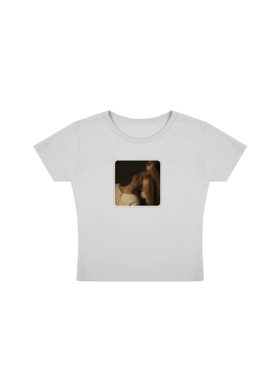 Ariana Grande ag7 Cropped T-Shirt Weiss 100% Baumwolle
