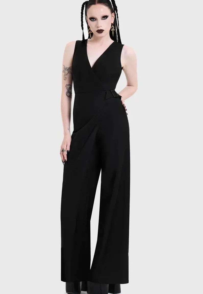Impericon Witchmarked Tailored Black Jumpsuit Schwarz ärmellos