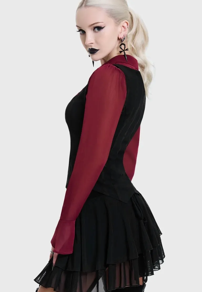 Impericon Bone Stripe Black Korsett schwarz