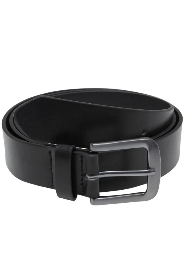 Impericon Easy Synthetic Leather Gürtel Schwarz Silber
