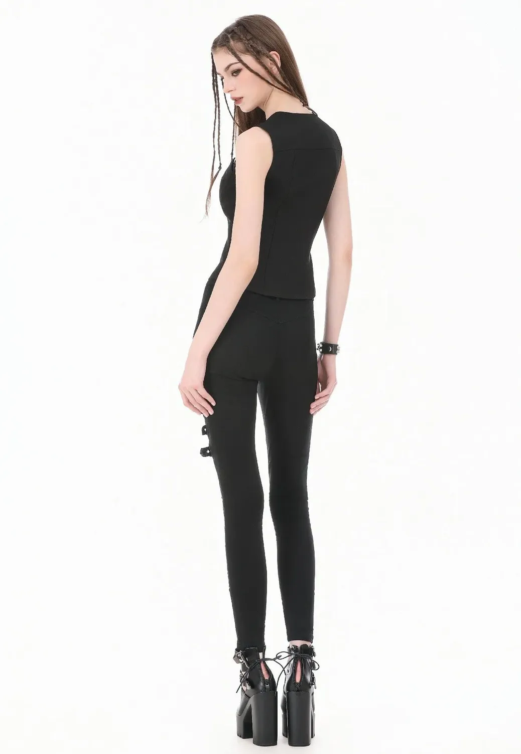 Impericon Dark Functional Style Metal Ring Strap Top