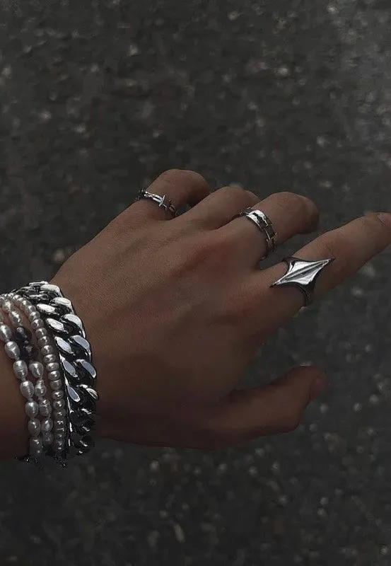 Heavy Cuban Link Armband 18cm Silber Gothic