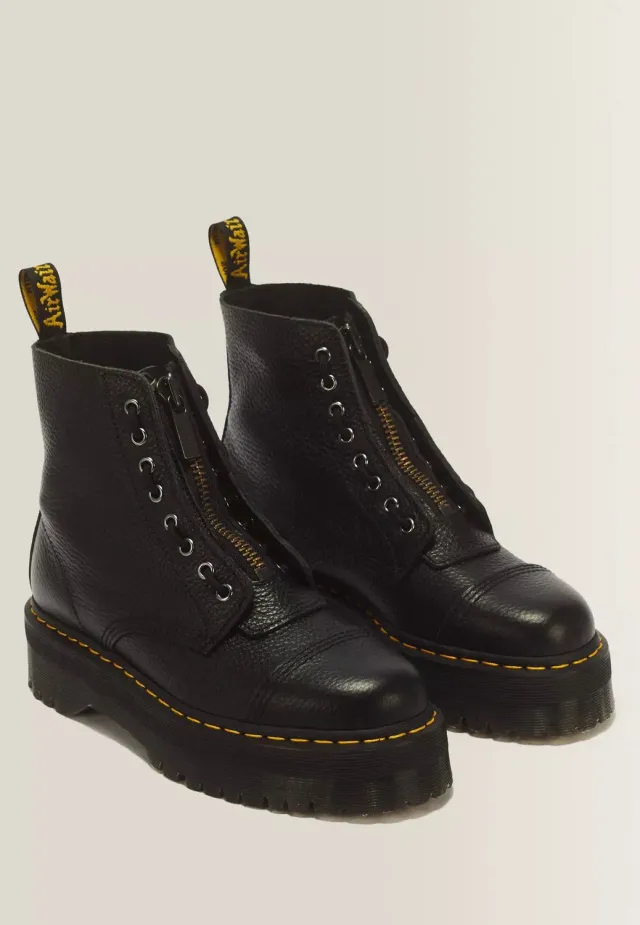 Impericon Sinclair Milled Nappa Black Boots Schwarz Leder