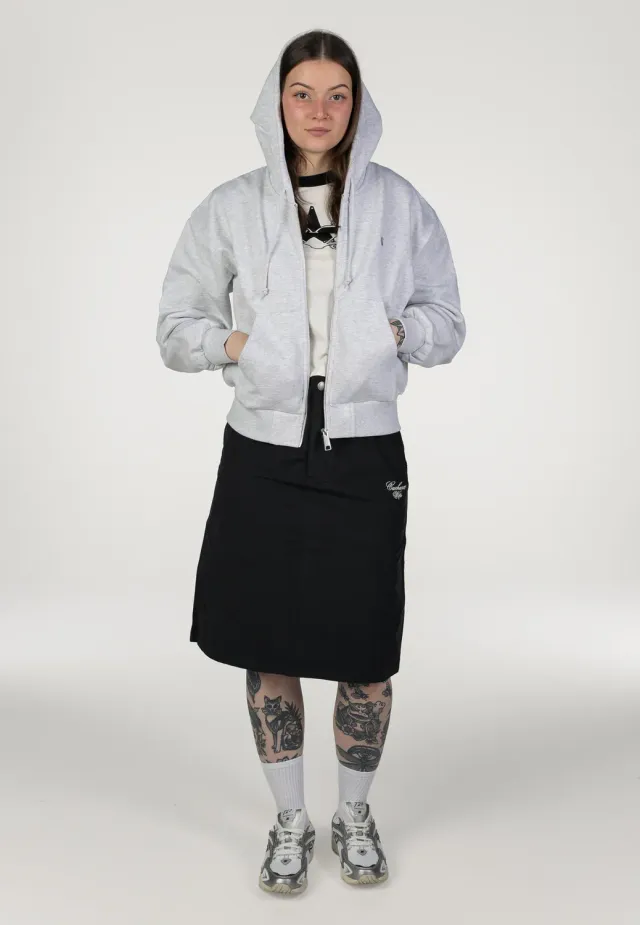 Impericon W Hooded Casey Ash Heather Silver Zipper Damen