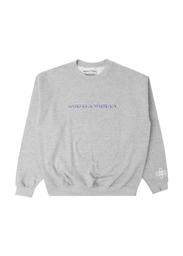 Ariana Grande God Is A Woman Crewneck Puff Print