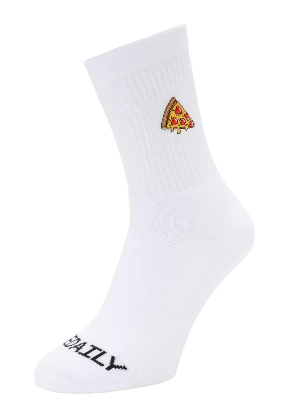 Pizza Love White Socken Weiß Größe M Baumwollmix