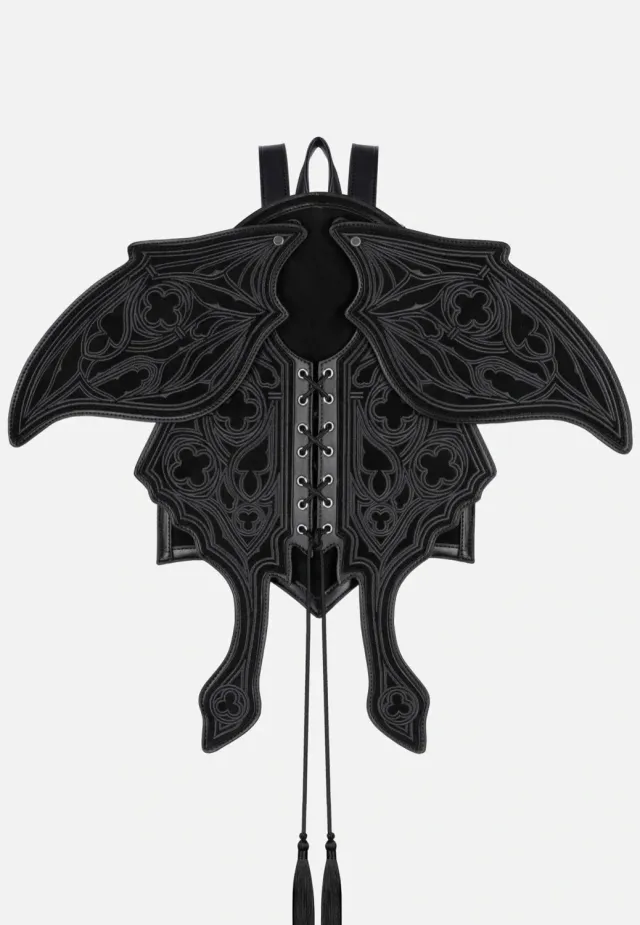 Impericon Obsidian Moth Suede Black Rucksack schwarz