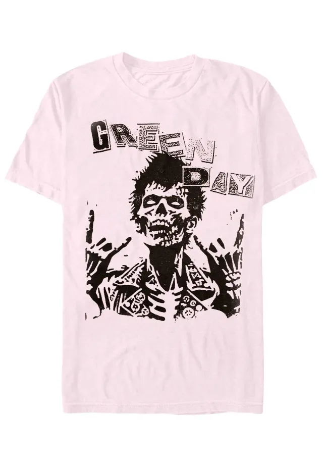 Green Day Billie Joe Zombie T-Shirt pink S-XXL