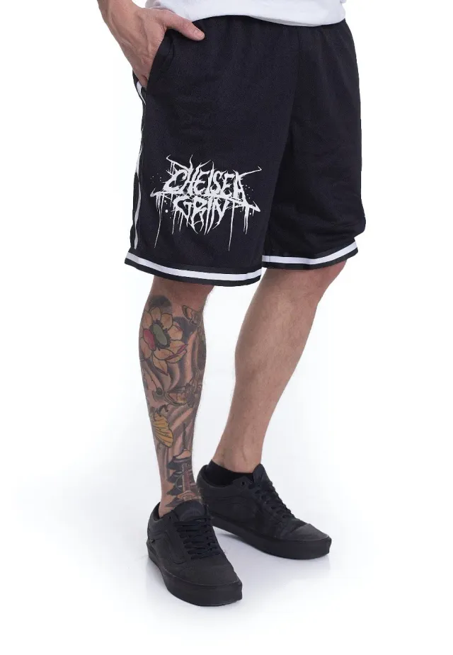 Impericon Logo Striped Shorts schwarz Mesh Loose Fit