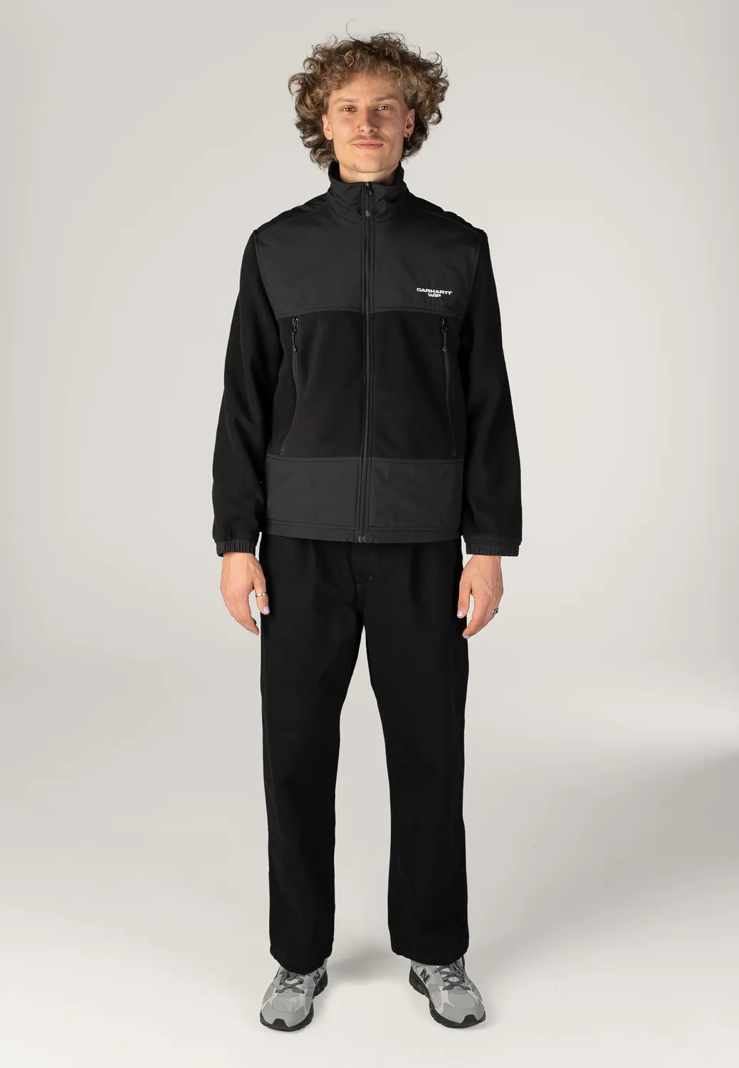Impericon Edmore Black White Jacke Schwarz Fleece