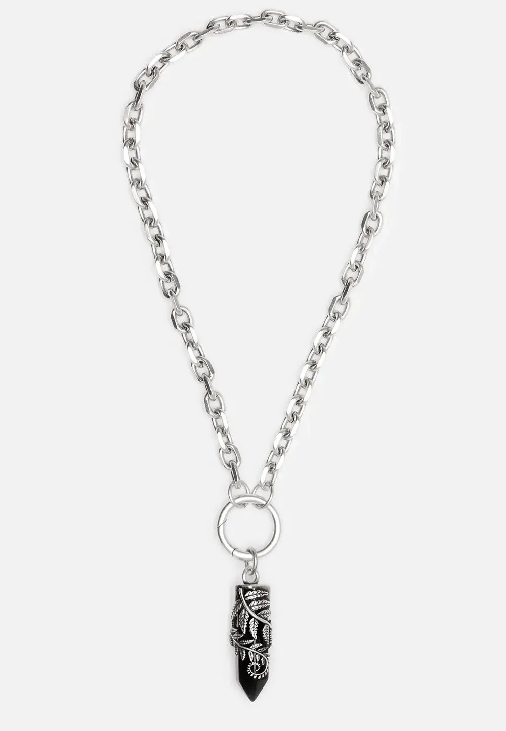 Impericon Crystal Fern O-Ring Choker silber Metall
