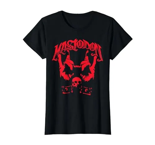 Mastodon Devil Horns Adult T-Shirt Schwarz