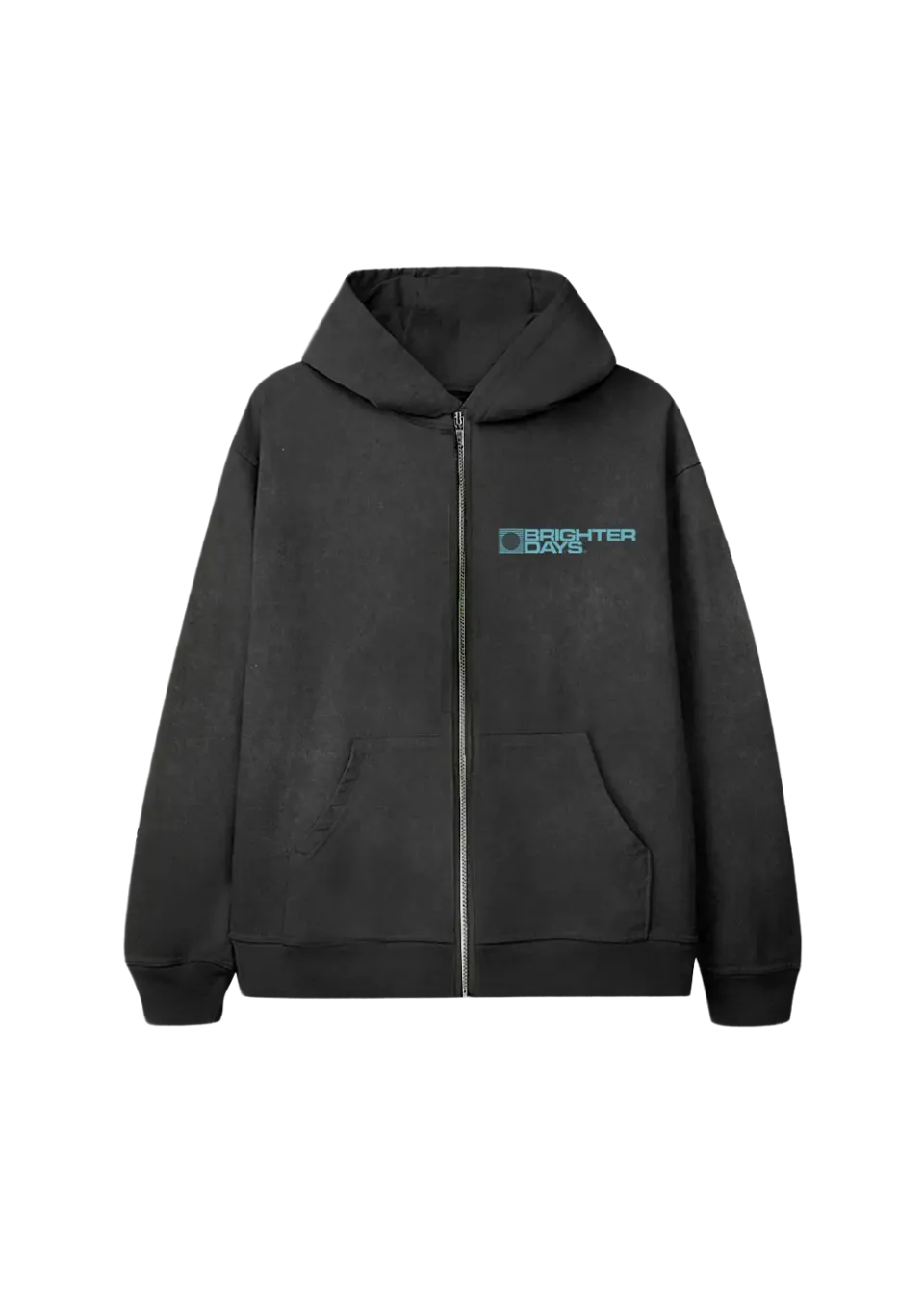 Ariana Grande Brighter Days Logo Zip Hoodie mit Siebdruck