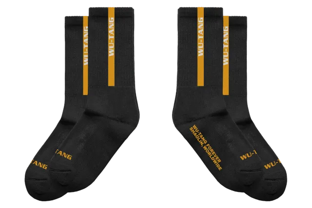 Wu-Tang Shaolin Worldwide Socken Schwarz Gold-Streifen