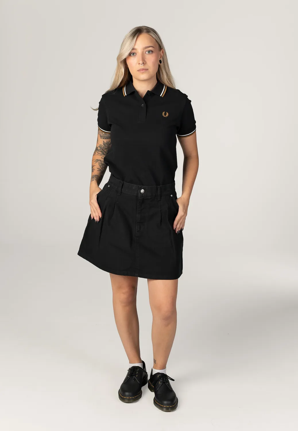 Impericon Twin Tipped BlackEcru Polo Baumwolle