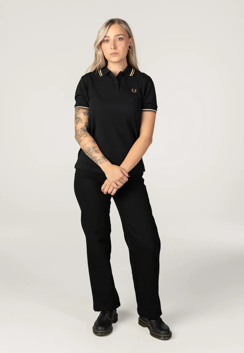 Impericon Twin Tipped BlackEcru Polo Baumwolle