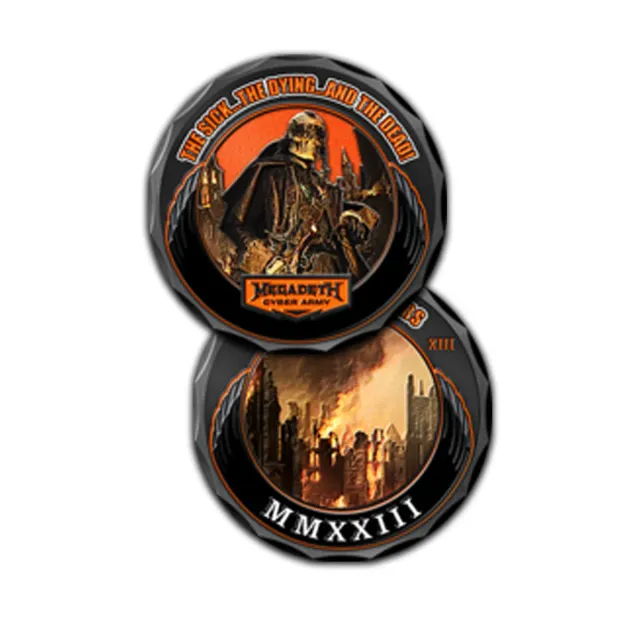 Megadeth Cyber Army 2023 Challenge Coin Schwarz Metall
