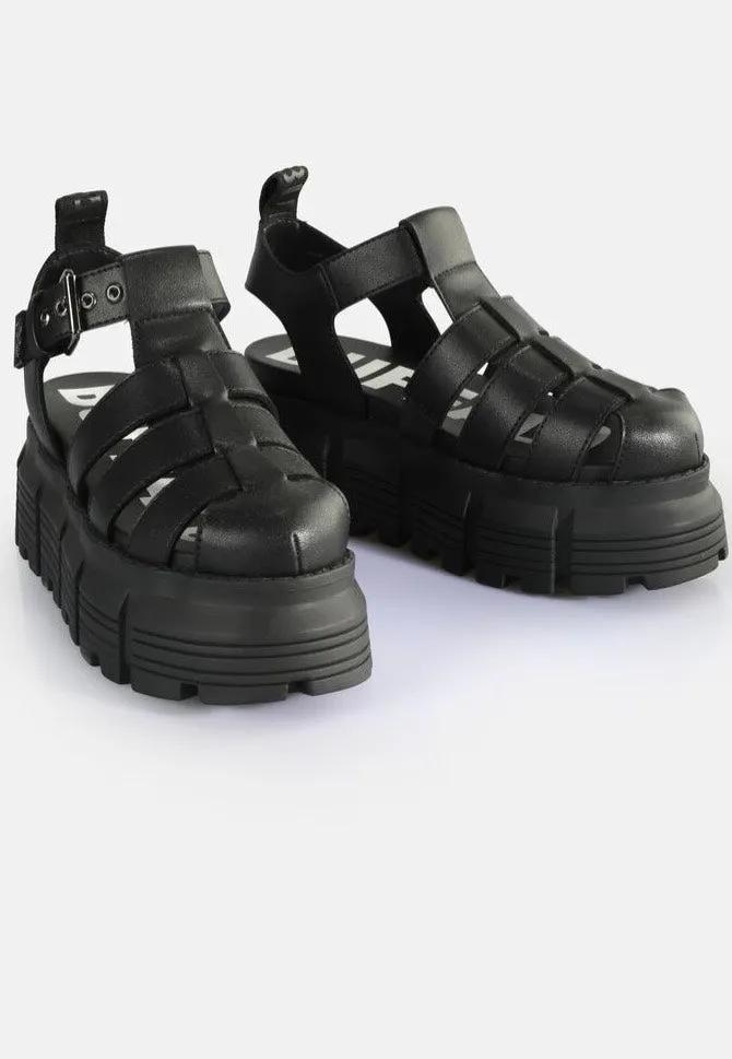 Impericon Ava Fisher Vegan Nappa Sandalen schwarz