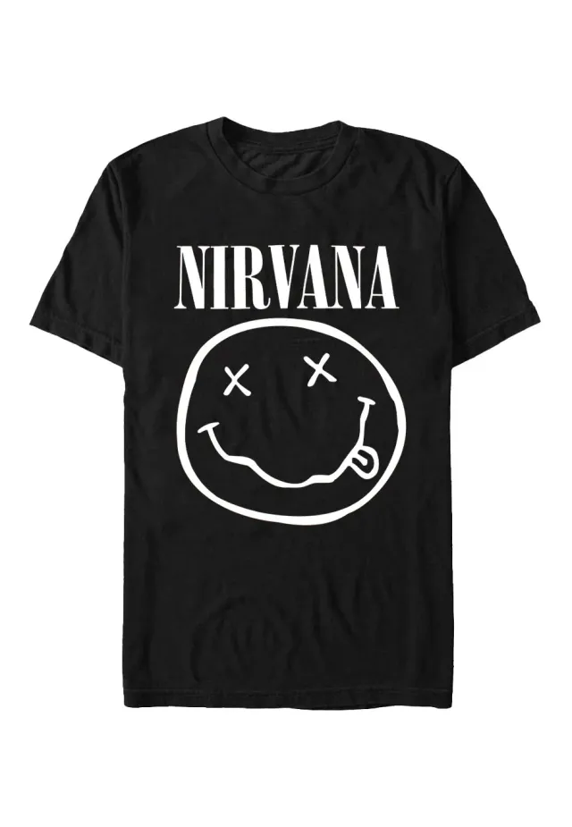 Impericon White Happy Face T-Shirt schwarz