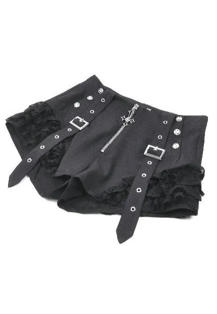 Impericon Night Ban Punk Shorts Schwarz Nylon