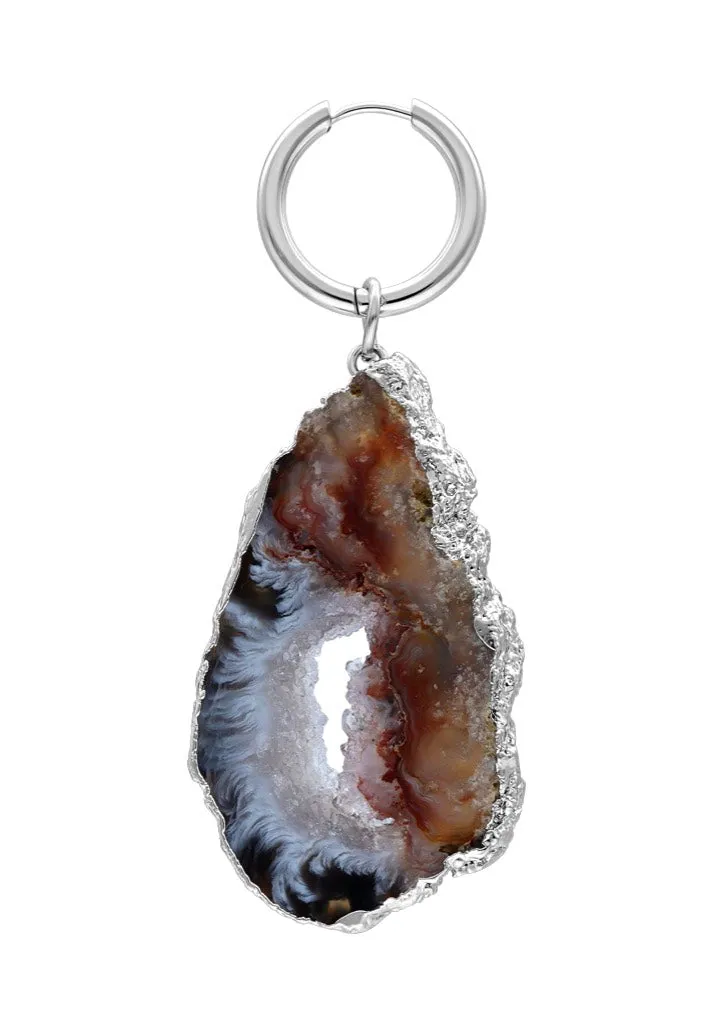 Little Indian Agate Large Ohrringe silber